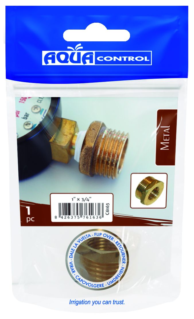 Reducción de latón RM 1” - RH 3/4